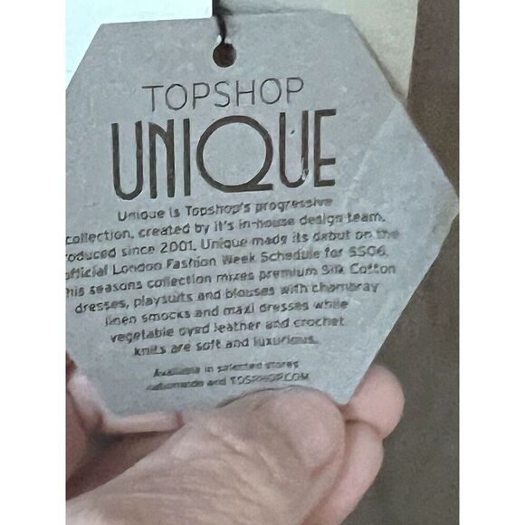 TopShop Womens Size 8 Swing Skirt Tank Dress Shimmery Gray Bra Style Bodice NWT - Picture 7 of 8